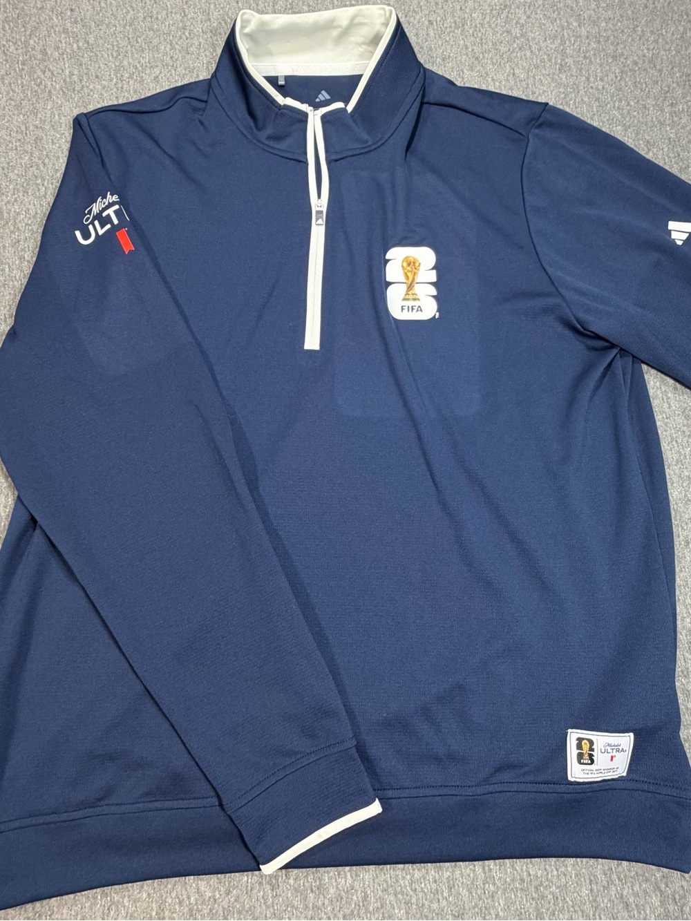 Adidas FIFA 2026 World Cup Michelob Ultra Navy Blue 1/4 Zip Pullover Mens XL